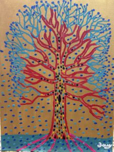 Gold and Red Tree