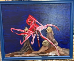 Octopus (painting 20” x 16,” frame 21.6” x 17.45”) not available in reprint or merchandise.