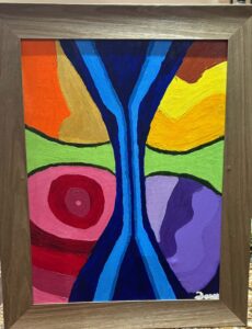 Cross (painting 18” x 24,” frame 23.25” x 29.25”)