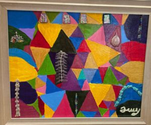 Lines (painting 20” x 16,” frame 23.2” x 19.5”)