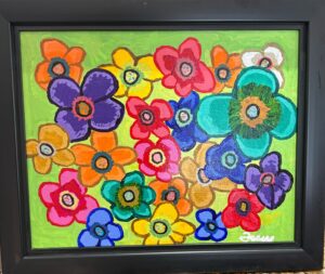 Flowers Some Did Not Appear In Nature (painting 18” x 20,” frame 23.8” x 29.5”)