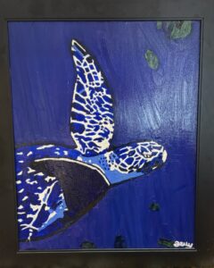 Roster (painting 16” x 20,” frame 19” x 23”)